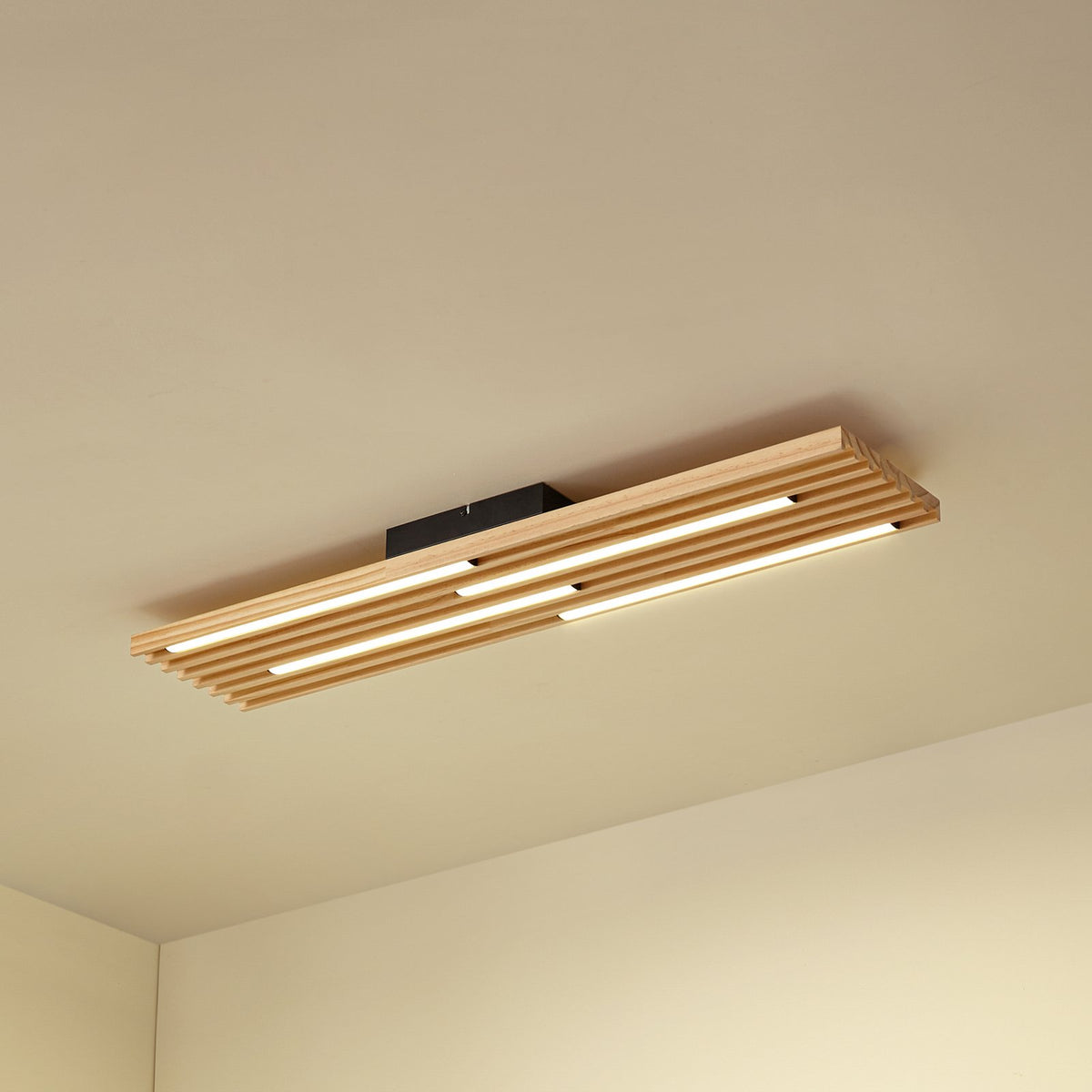 Lindby LED-Deckenleuchte Leuchte Madero LED Kiefernholz 90cm x 20cm Holz 3000 K - 4255830903328