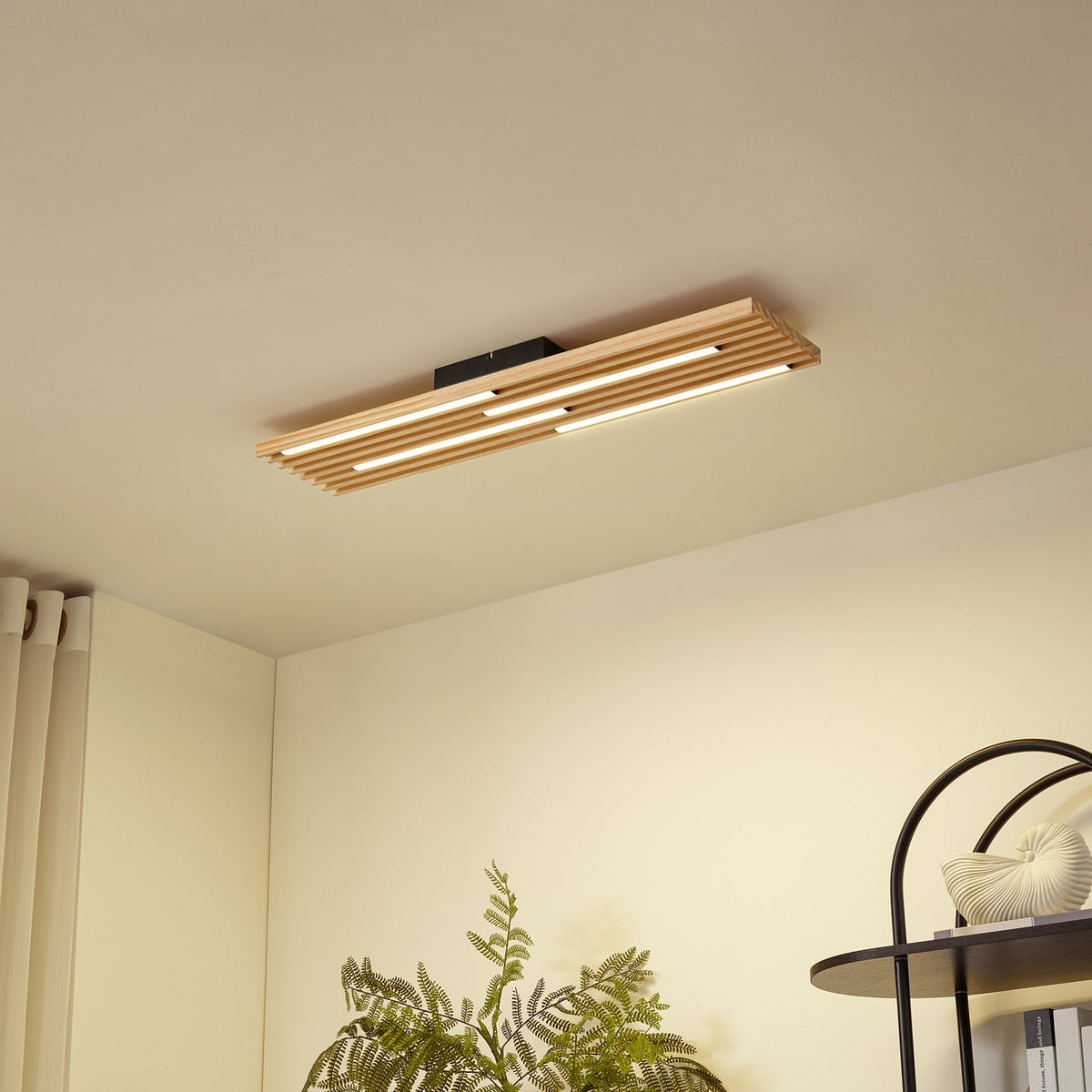 Lindby LED-Deckenleuchte Leuchte Madero LED Kiefernholz 90cm x 20cm Holz 3000 K - 4255830903328