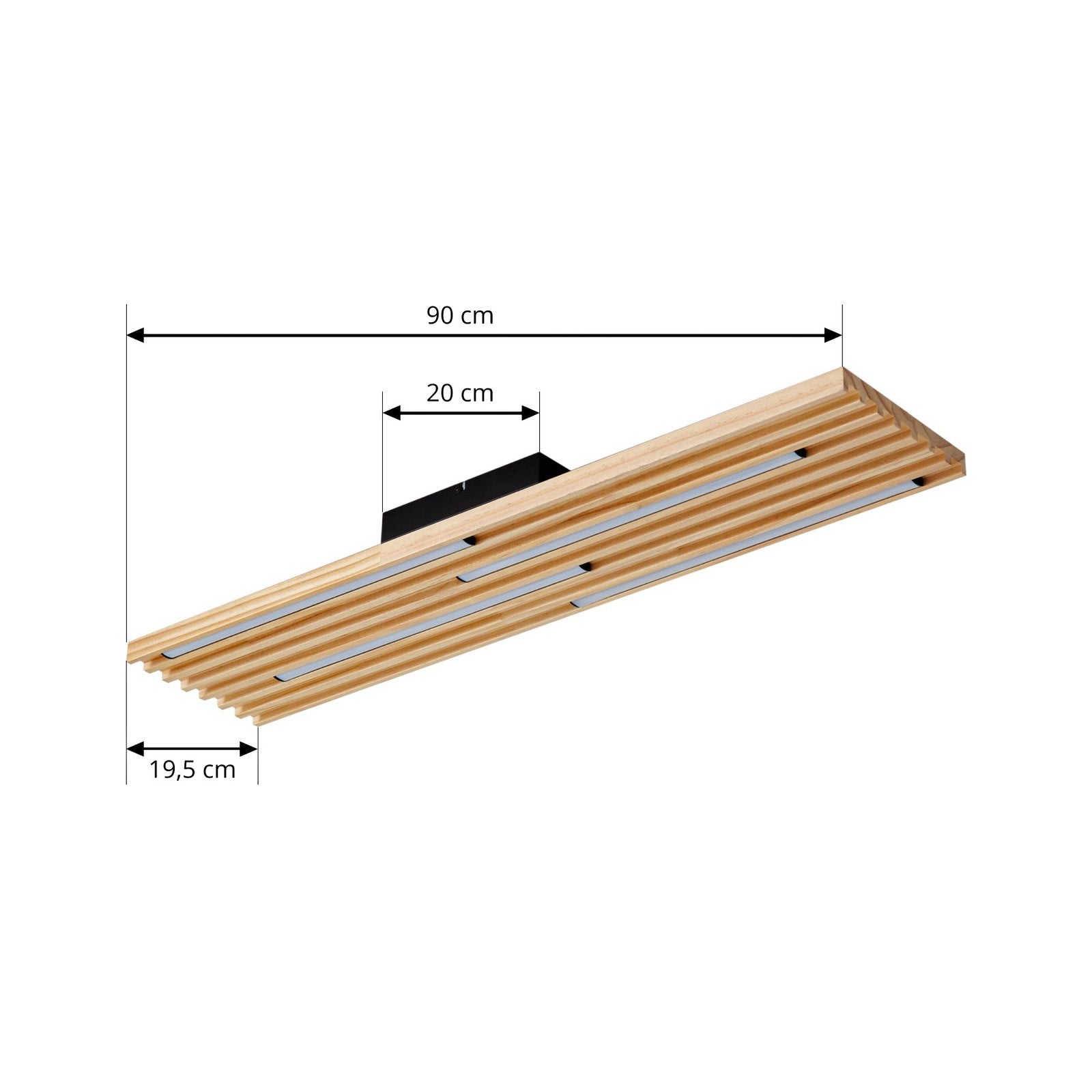 Lindby LED-Deckenleuchte Leuchte Madero LED Kiefernholz 90cm x 20cm Holz 3000 K - 4255830903328