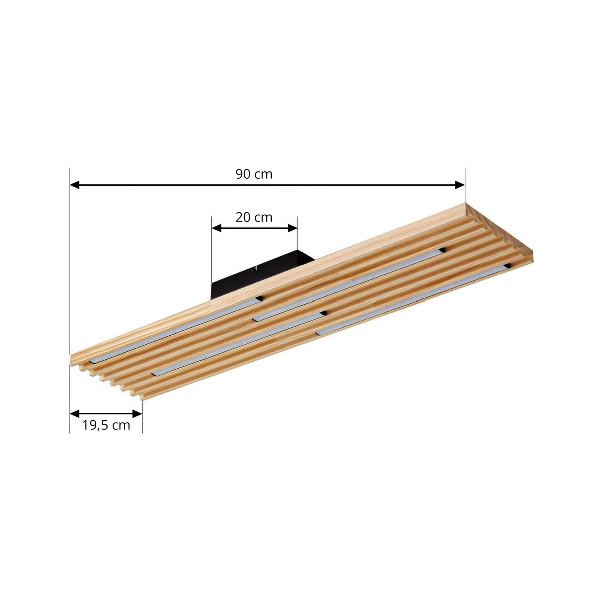 Lindby LED-Deckenleuchte Leuchte Madero LED Kiefernholz 90cm x 20cm Holz 3000 K - 4255830903328