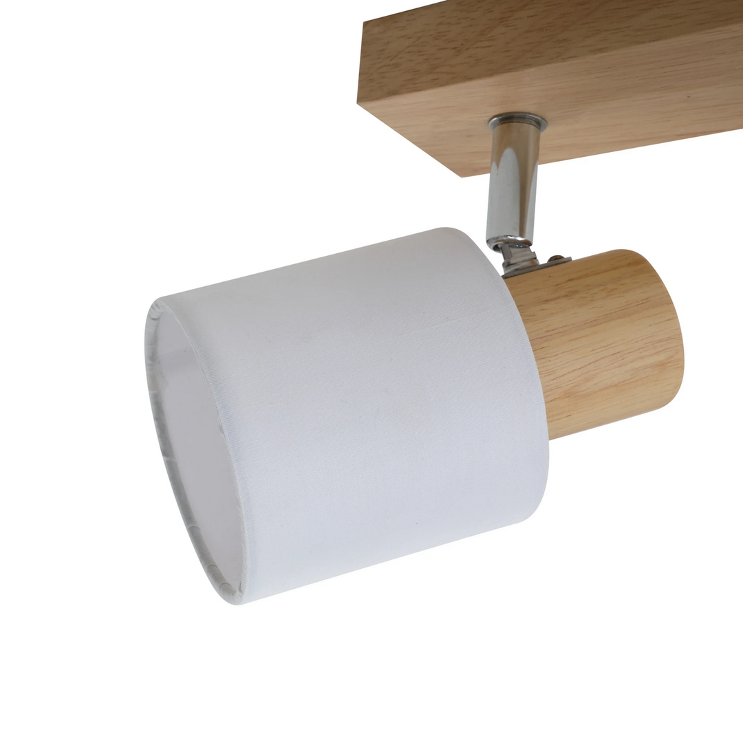 Lindby Deckenstrahler Lampe Wanessa Holz Weiß 39cm 2 Flg E14 B-Ware - 9624709