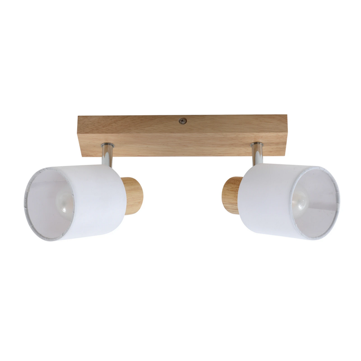 Lindby Deckenstrahler Lampe Wanessa Holz Weiß 39cm 2 Flg E14 B-Ware - 9624709