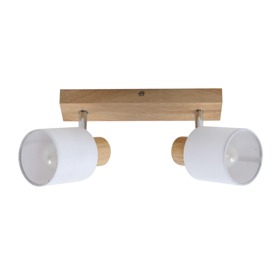 Lindby Deckenstrahler Lampe Wanessa Holz Weiß 39cm 2 Flg E14 B-Ware - 9624709
