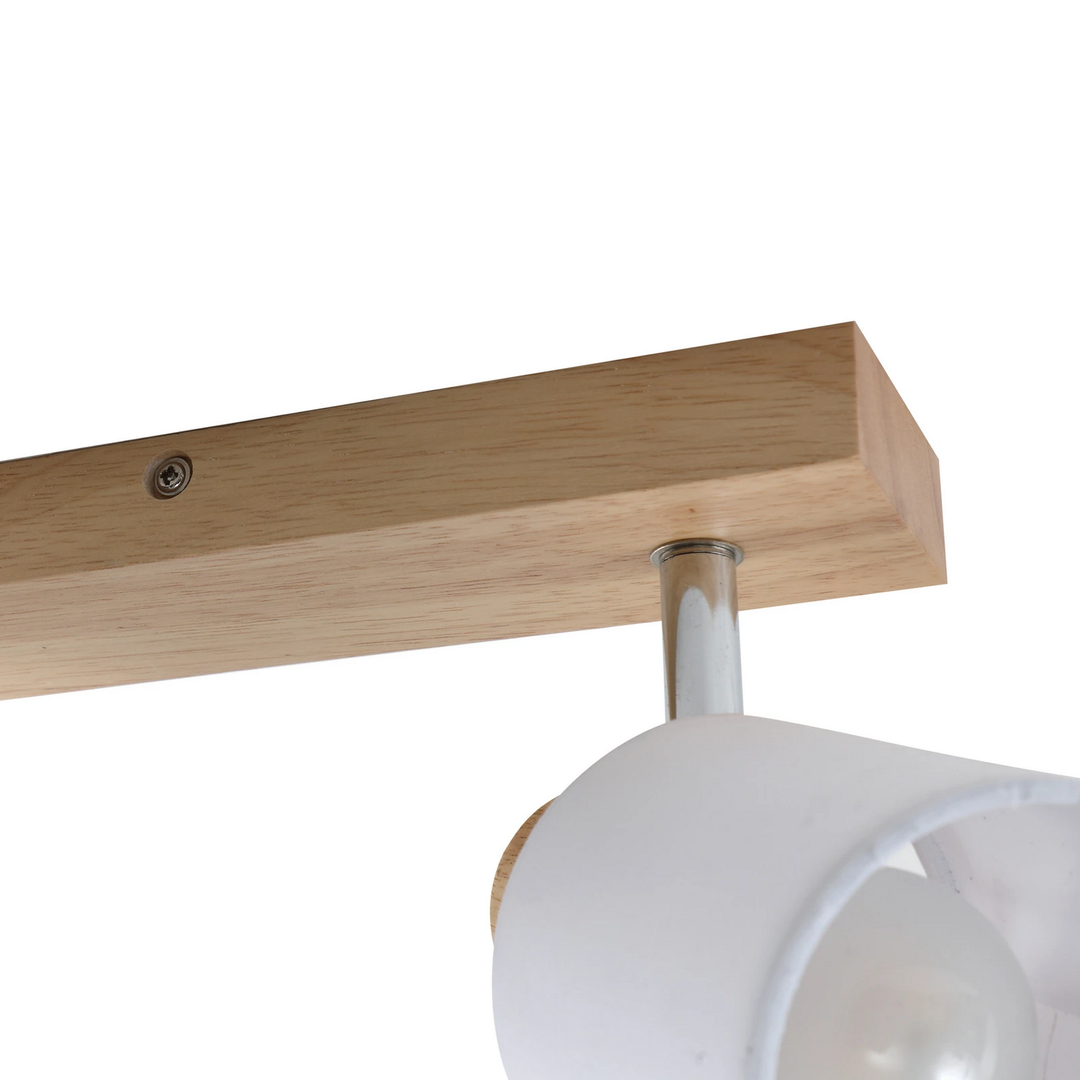 Lindby Deckenstrahler Lampe Wanessa Holz Weiß 39cm 2 Flg E14 B-Ware - 9624709