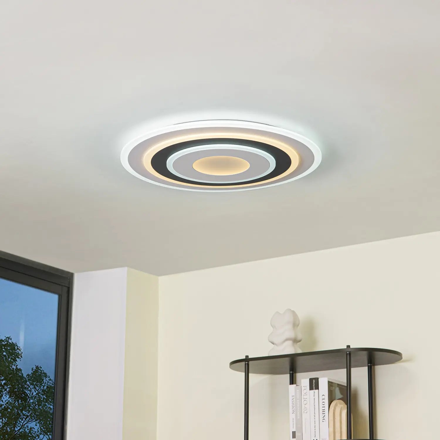 B-Ware Lindby Deckenleuchte Deckenlampe Led Rebeka Rund Weiss Schwarz Acryl Metall142