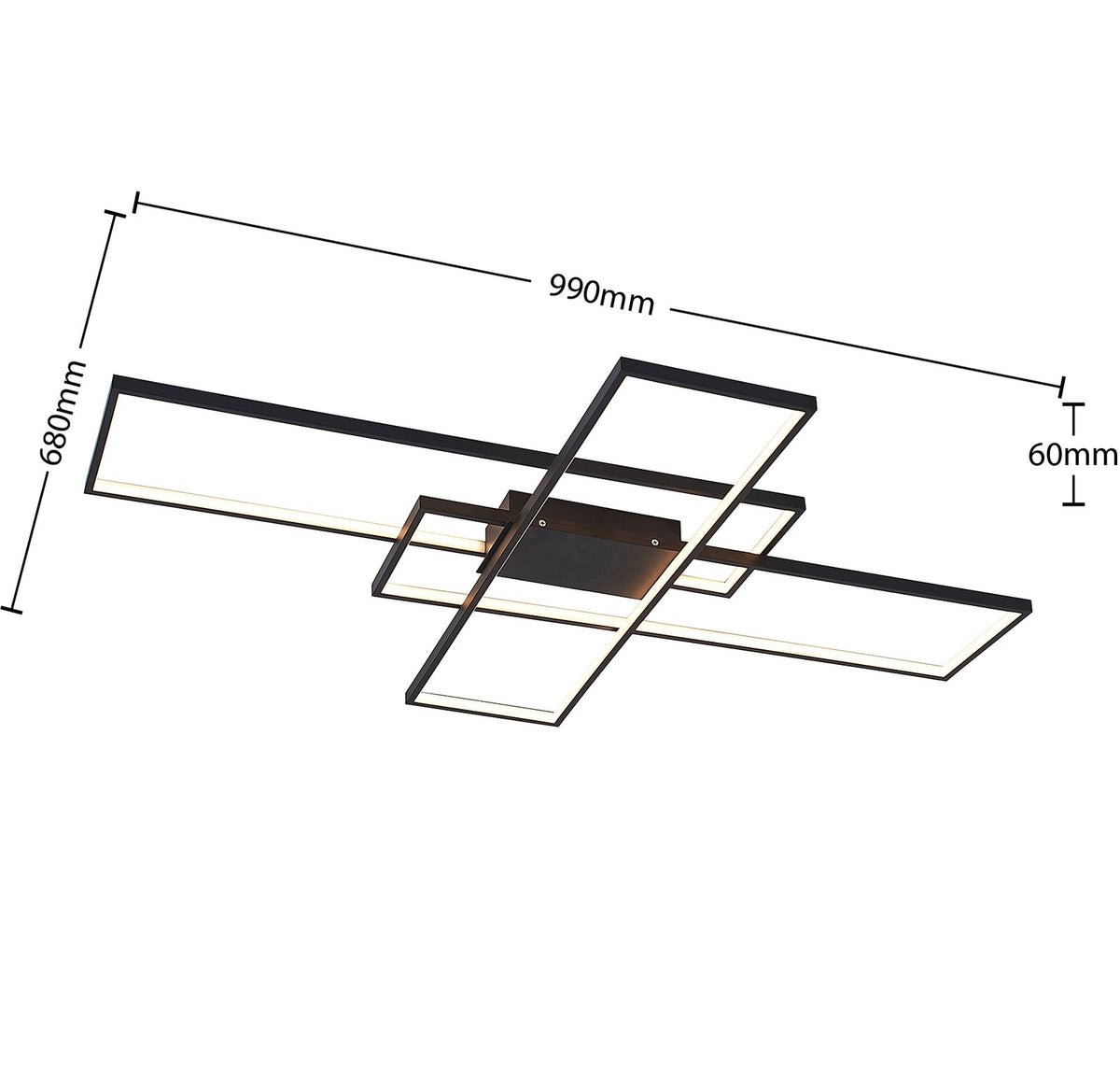 Lindby Deckenleuchte Lampe LED schwarz Metall dimmbar Tetson - 8502193175568