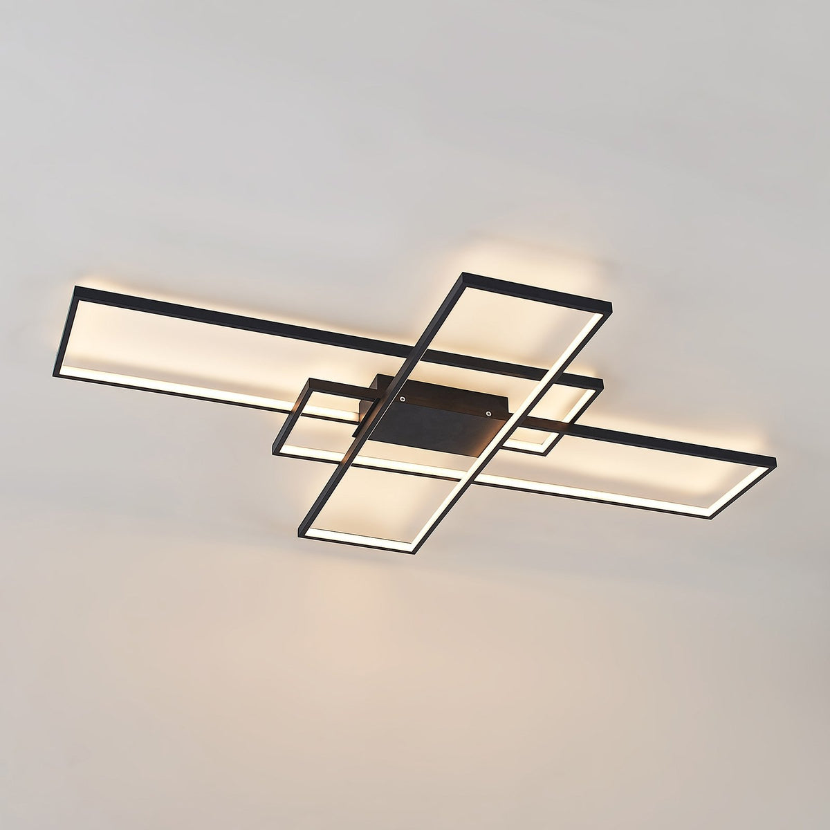 Lindby Deckenleuchte Lampe LED schwarz Metall dimmbar Tetson - 8502193175568