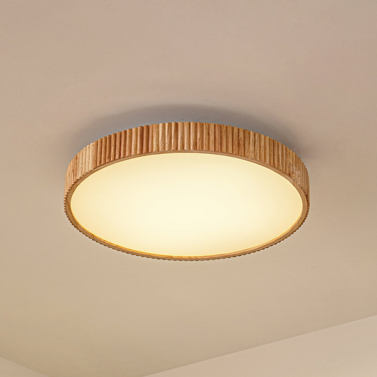 Lindby Deckenleuchte Deckenlampe LED Fernbedienung weiß Holz Wohnbereich dimmbar - 4255830903649