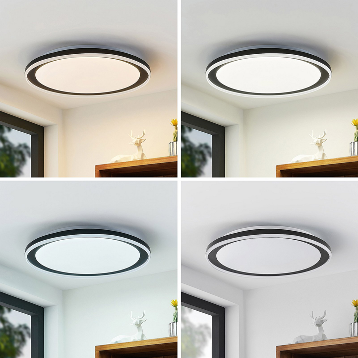 Lindby Verdan Led Deckenlampe Deckenlampe Lampe Leuchte Dimmbar Schwarz Weiß B-Ware