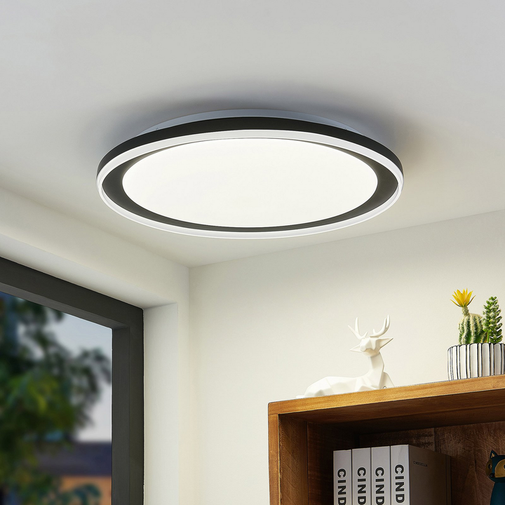 Lindby Verdan Led Deckenlampe Deckenlampe Lampe Leuchte Dimmbar Schwarz Weiß B-Ware