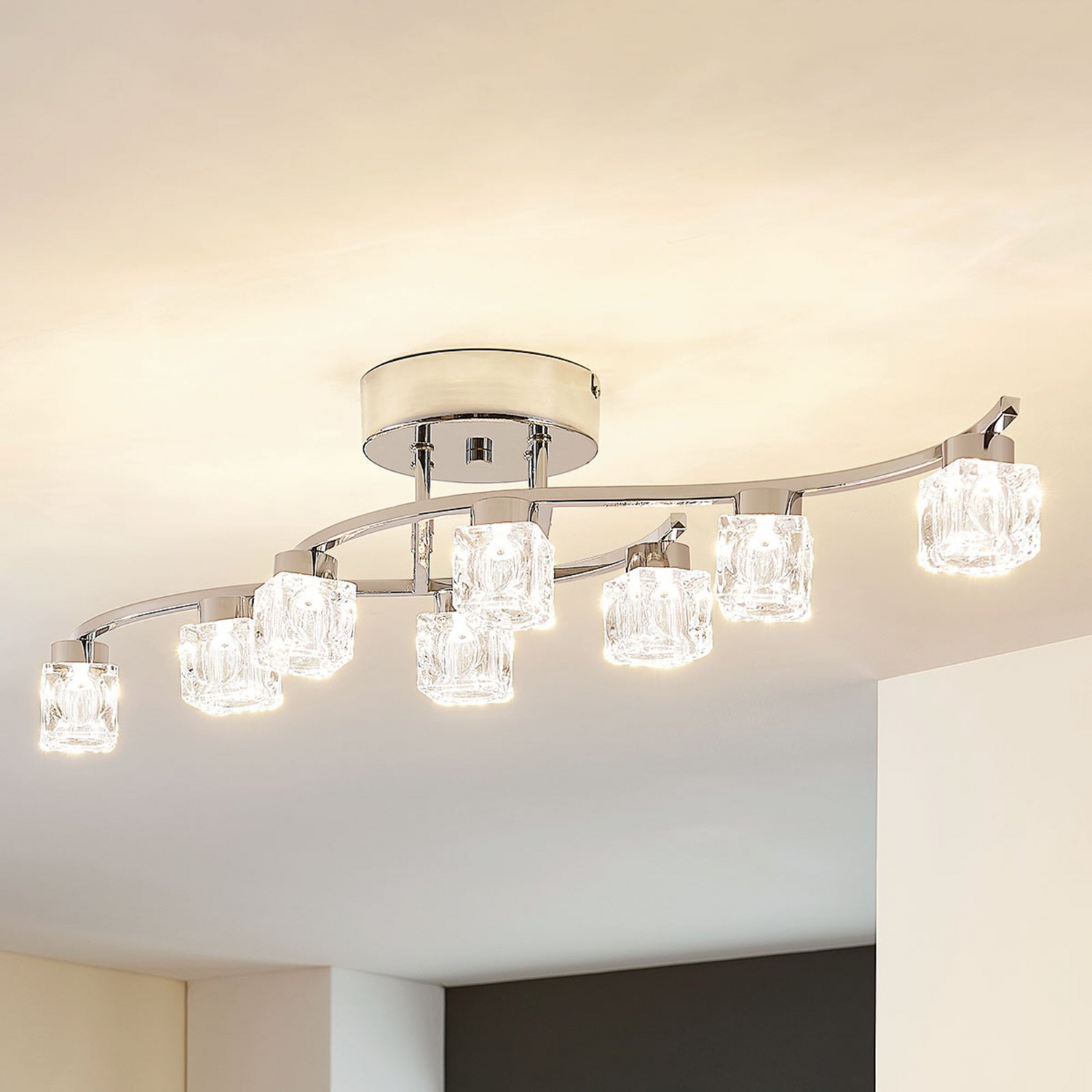 B-Ware Lindby Deckenleuchte Deckenlampe Led Yaro 8 Flg Dimmbar Chrom Siehe Text - 4251096550191