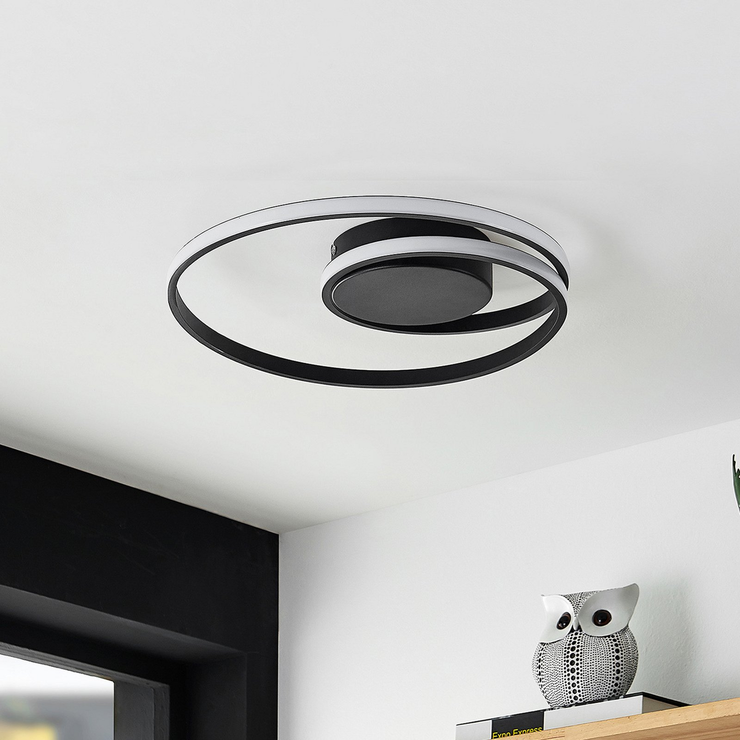 B-Ware Led Deckenleuchte Lampe Youna Schwarz Lindby Alu Dimmbar Lichtspender Deckene955