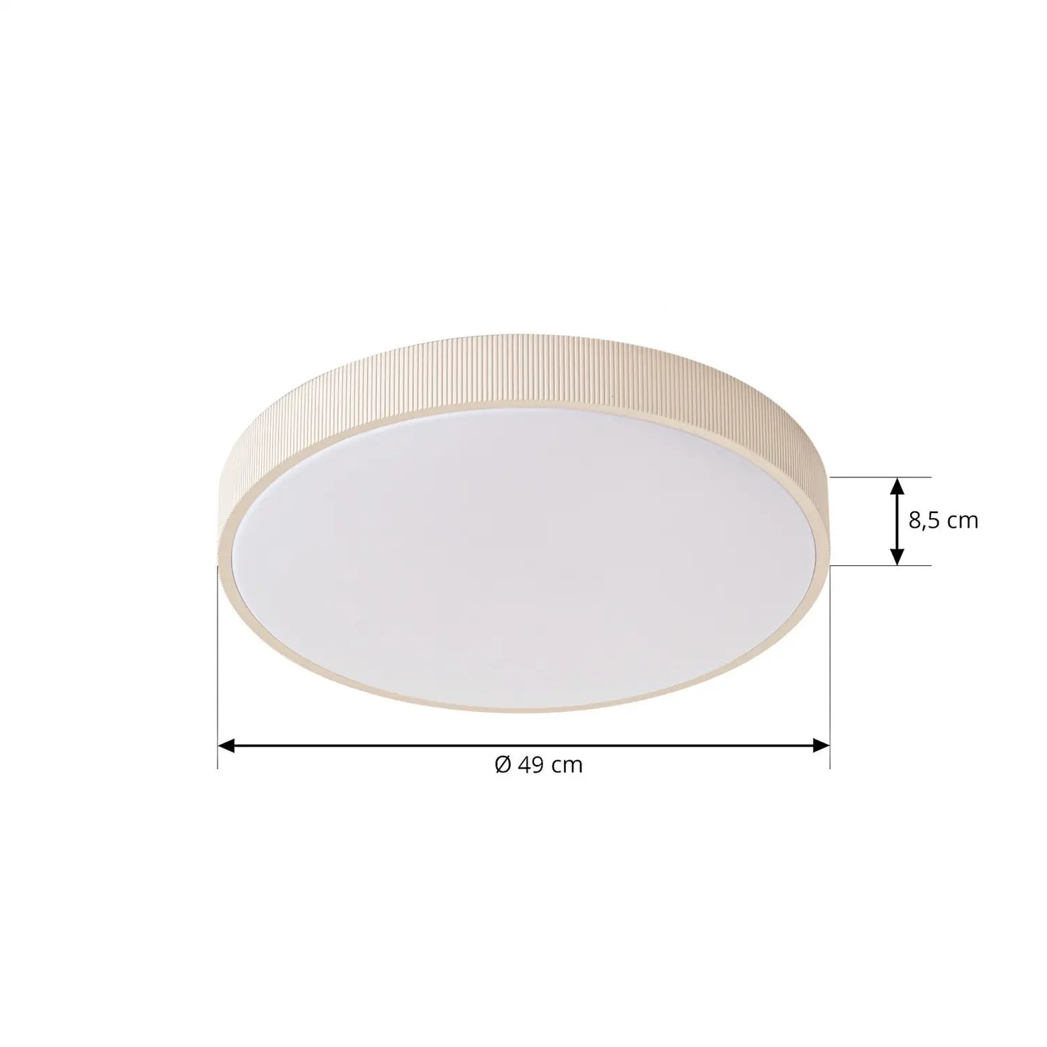B-Ware Lindby Deckenleuchte Deckenlampe Led Zylo Beige Dimmbar Kunststoff Metall 49 Cm