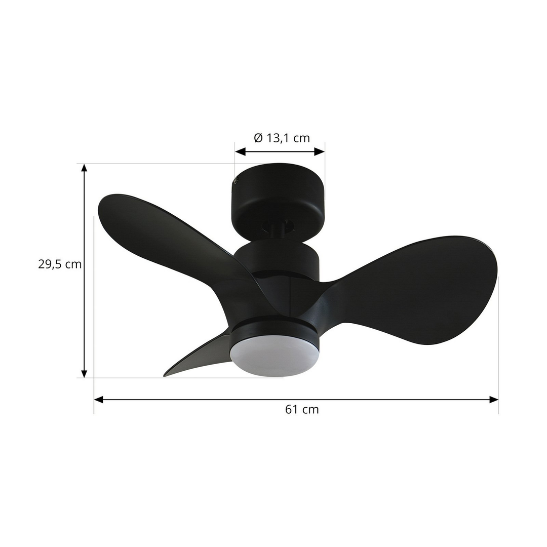 Lindby Led Deckenventilator Ventilator Enon Schwarz Dc Motor Fernbedienung Leise B-Ware