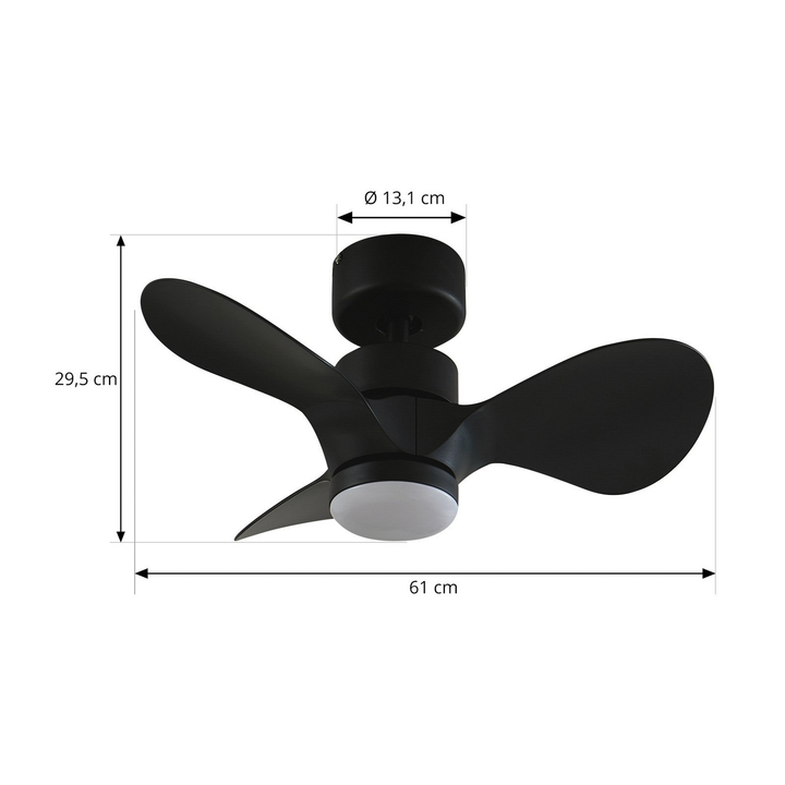 Lindby Led Deckenventilator Ventilator Enon Schwarz Dc Motor Fernbedienung Leise B-Ware
