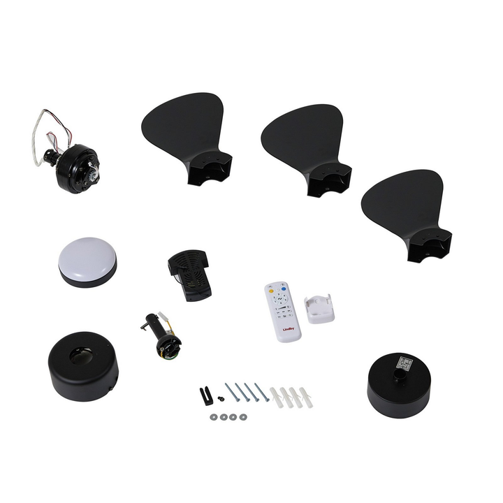 Lindby Led Deckenventilator Ventilator Enon Schwarz Dc Motor Fernbedienung Leise B-Ware