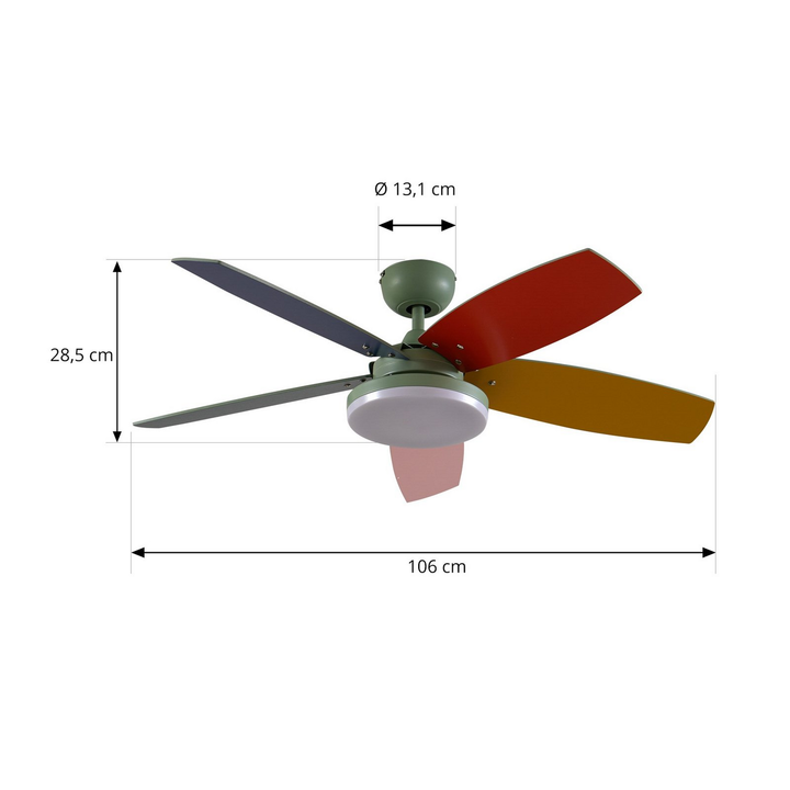 Lindby Led Deckenventilator Ventilator Deckenlüfter Holz Bunt Fernbedienung B-Ware - 4251911779998
