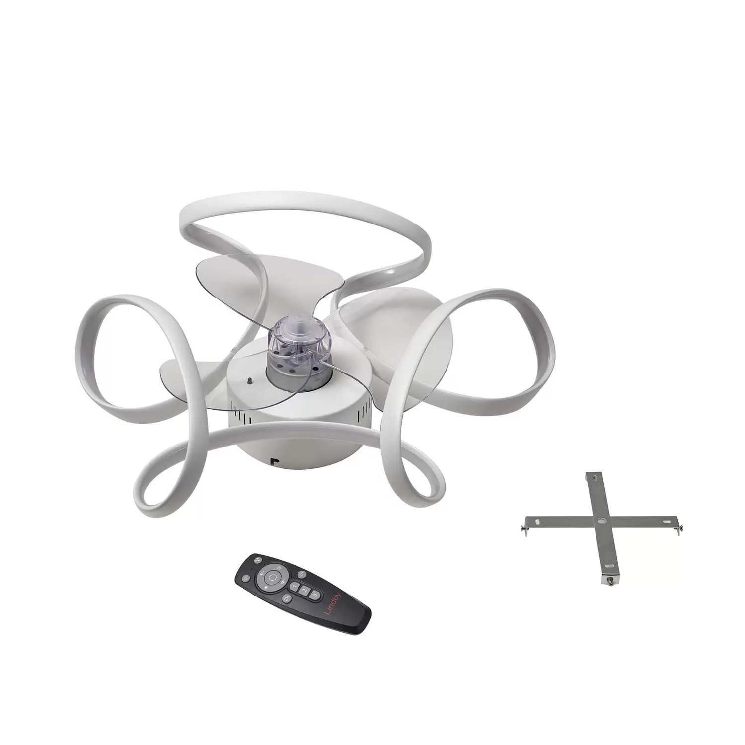 Lindby Led Deckenventilator Lomata, Weiß Leise ø 23 Cm Ventilator Deckenlampe B-Ware - 4251911780109