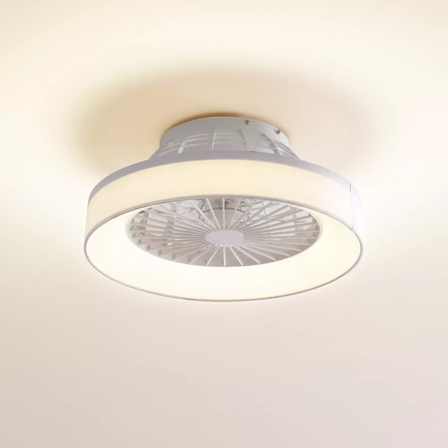 B-Ware Lindby Led Deckenventilator Mace Ventilator Deckenventilator Weiß Leise ø 47 Cm - 4251911780260