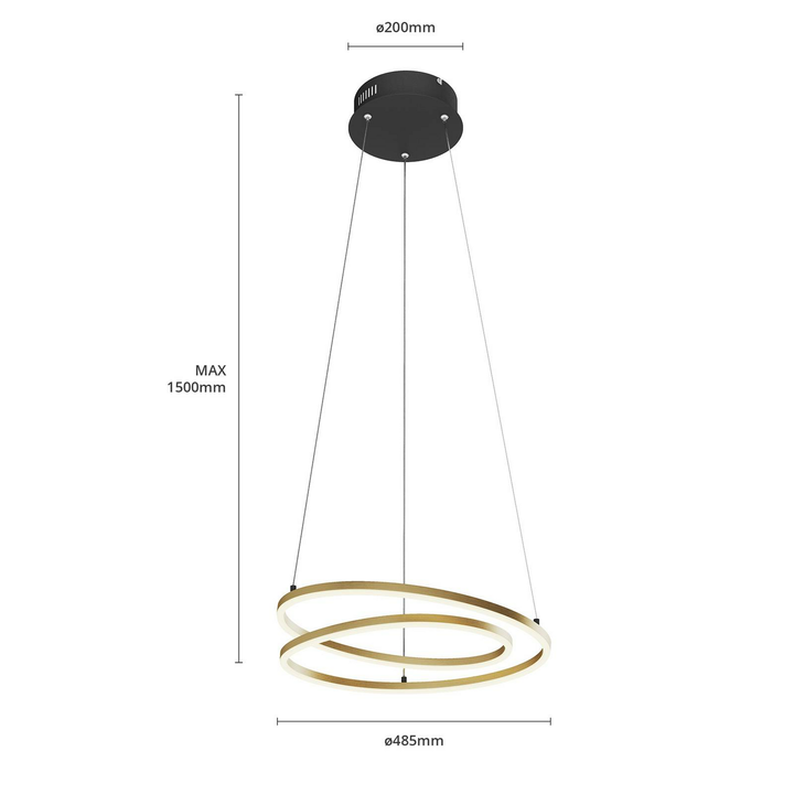 Lindby Davian Led Hängeleuchte Hängeleuchte Lampe Leuchte Licht Dimmbar Messing B-Ware - 4251096563702