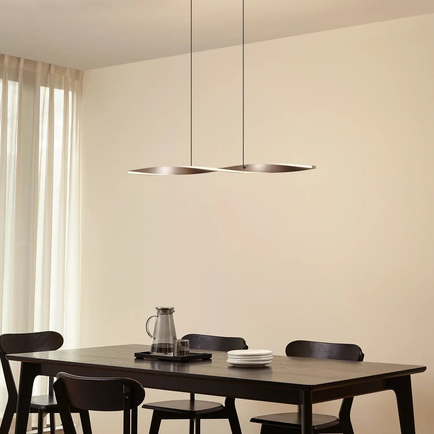 B-Ware Lindby Led Hängeleuchte Pendelleuchte Jaren Deckenlampe 100cm Schwarz Braun Cct - 4255830903540