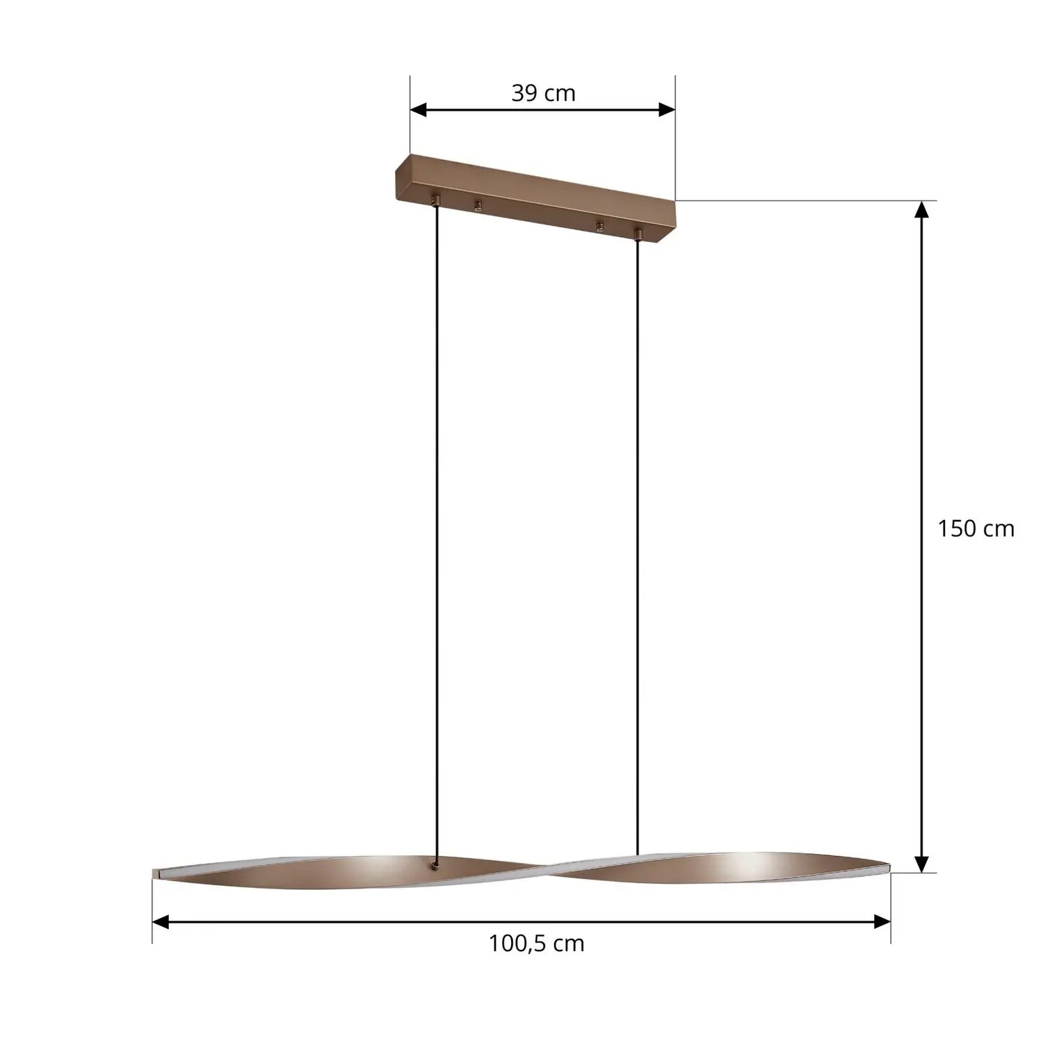 B-Ware Hängeleuchte Pendelleuchte Lindby Led Lampe Schwarz Braun Metall 100 Cm526 - 4255830903540