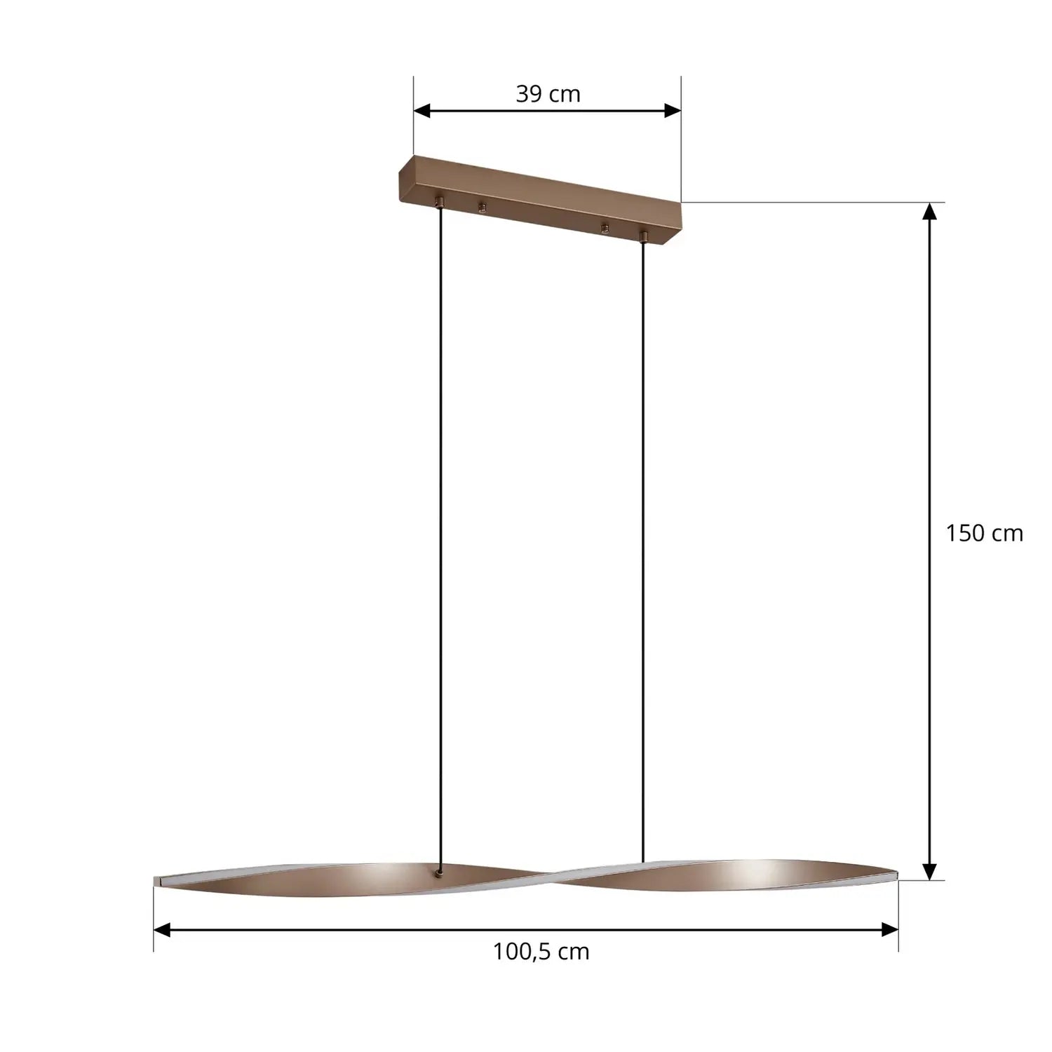 B-Ware Lindby Led Hängeleuchte Pendelleuchte Jaren Deckenlampe 100cm Schwarz Braun Cct - 4255830903540