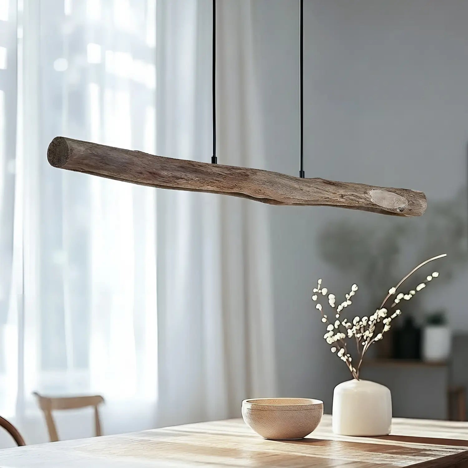 B-Ware Lindby Hängeleuchte Pendelleuchte Led Nekala Eukalyptusholz L120cm Siehe Text - 4251096597868