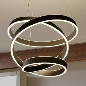 C-Ware Lindby Pendelleuchte Hängelampe LED schwarz Aluminium Metall Kunststoff Olada