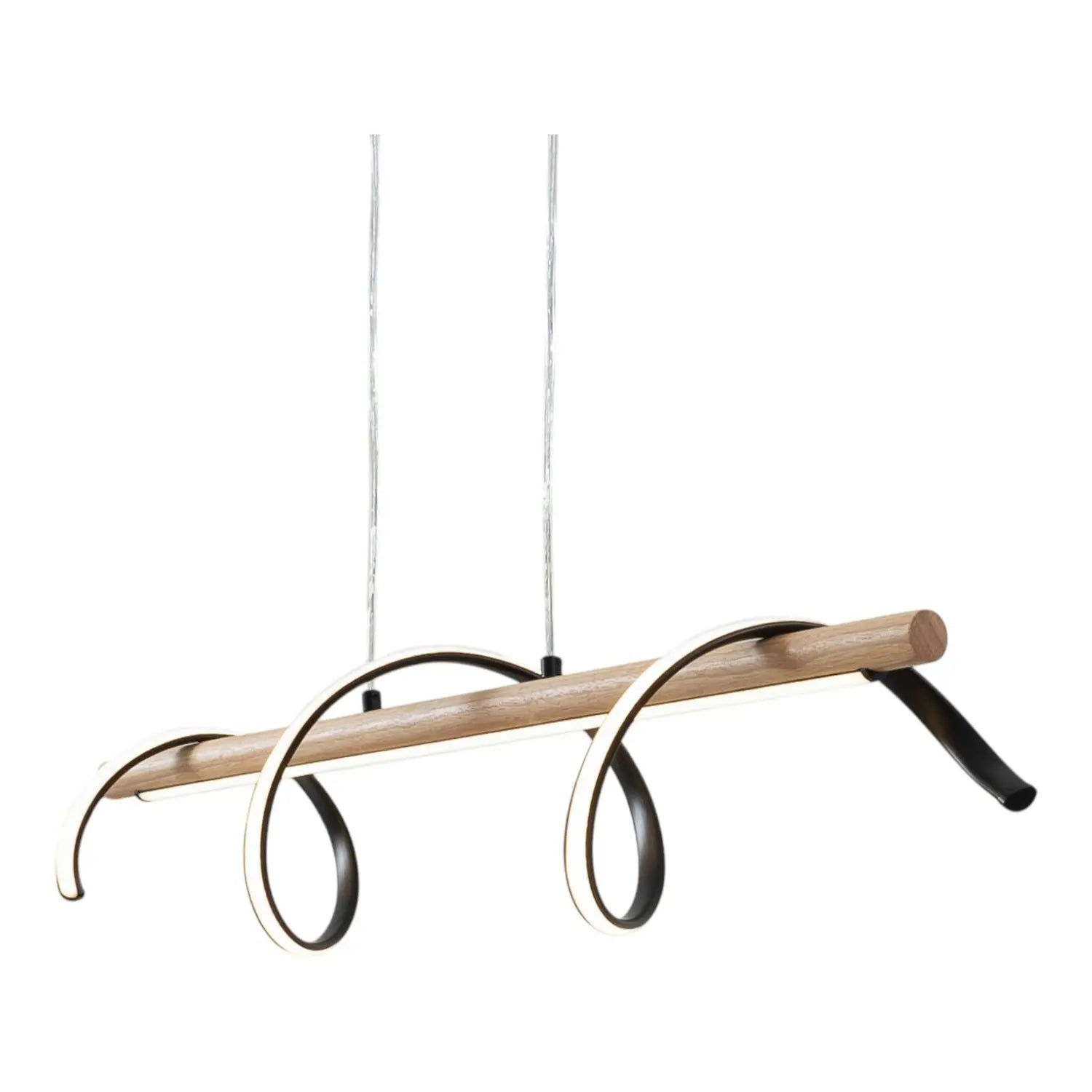 B-Ware Lindby Led Hängeleuchte Pendelleuchte Spiraali Schwarz Holz Länge 95 Cm