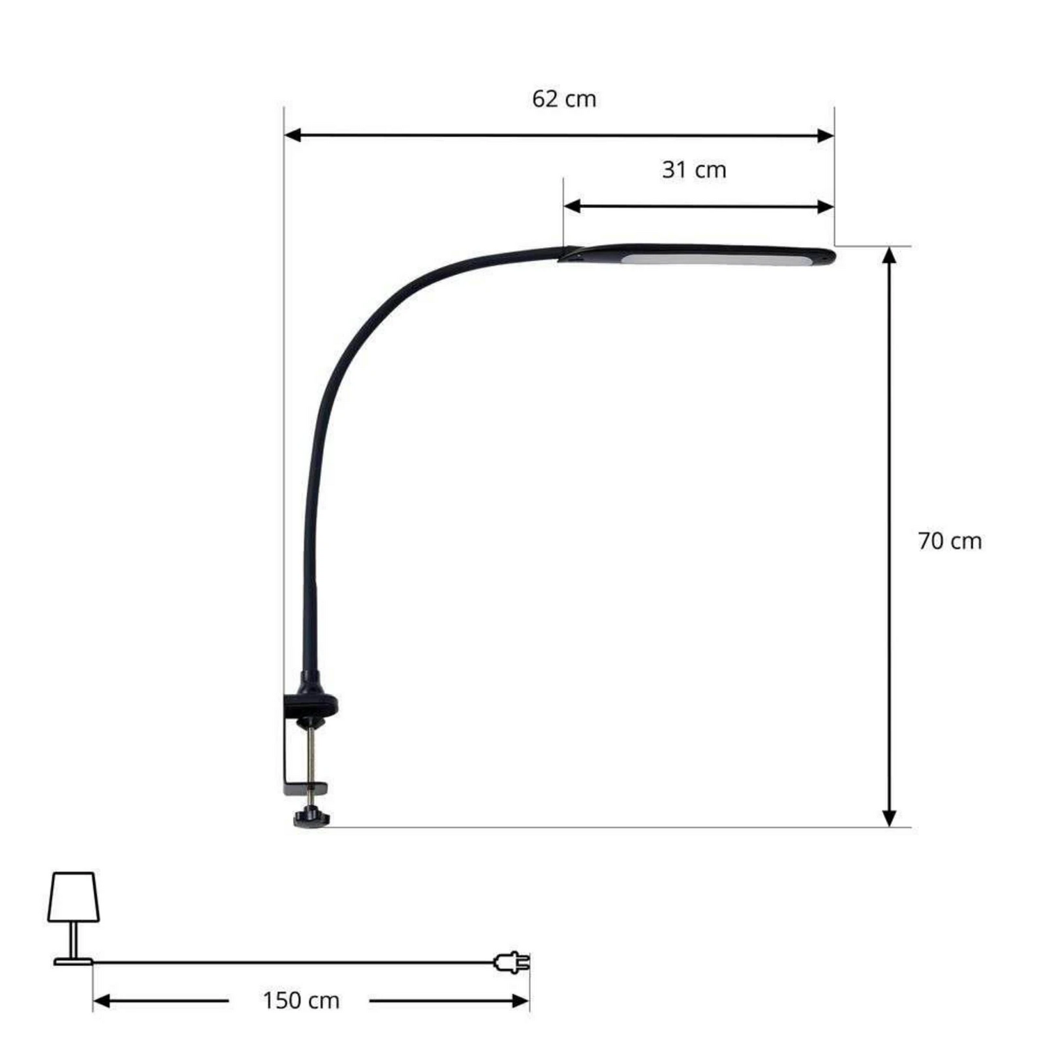 B-Ware Lindby Klemmlampe Klemmleuchte Led Schreibtischlampe Homeoffice Nilay 70 Cm303