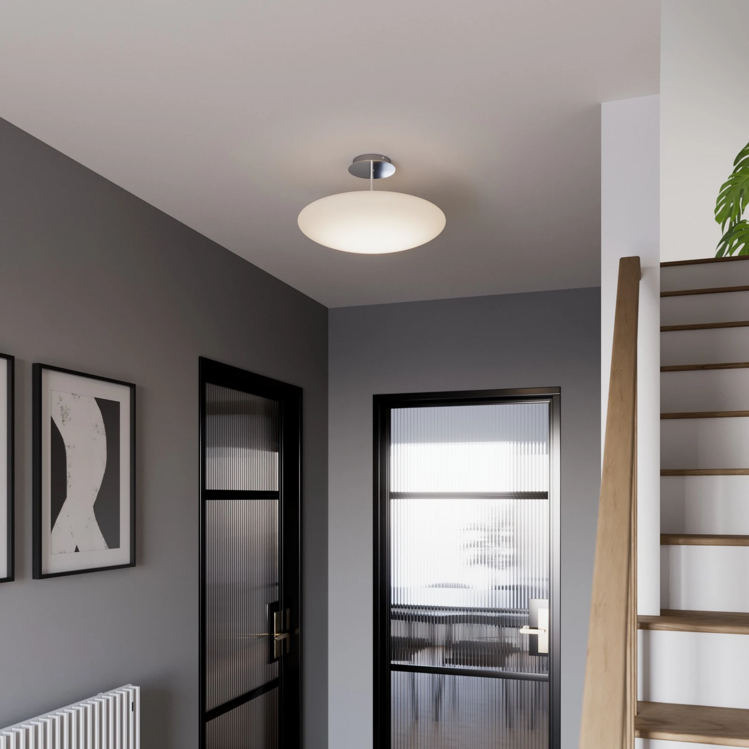 B-Ware Lindby Deckenleuchte Deckenlampe Led Gunda Glas Opalweiß Dimmbar Lampe Leuchte
