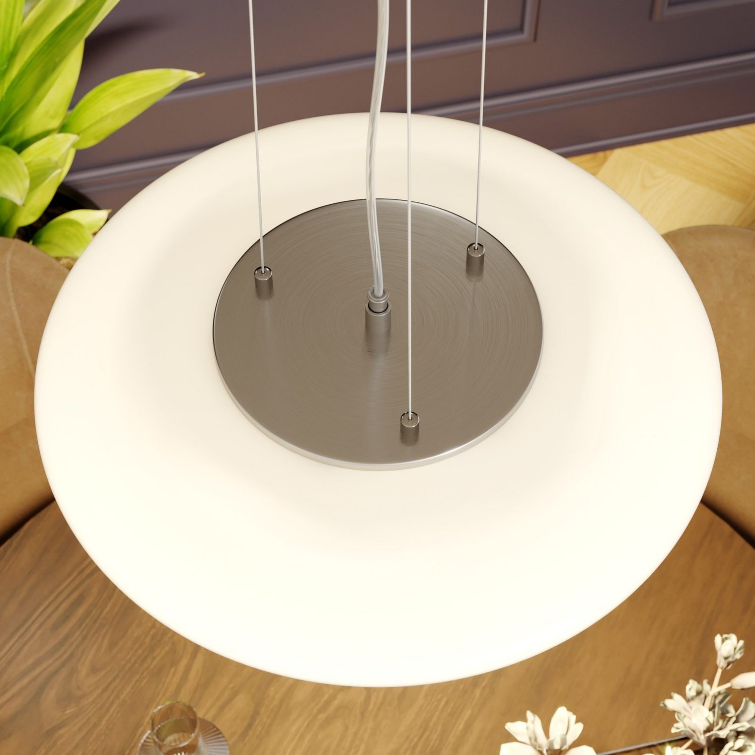 B-Ware Lindby Hängeleuchte Pendelleuchte Led Gunda Glas Weiß Dimmbar92