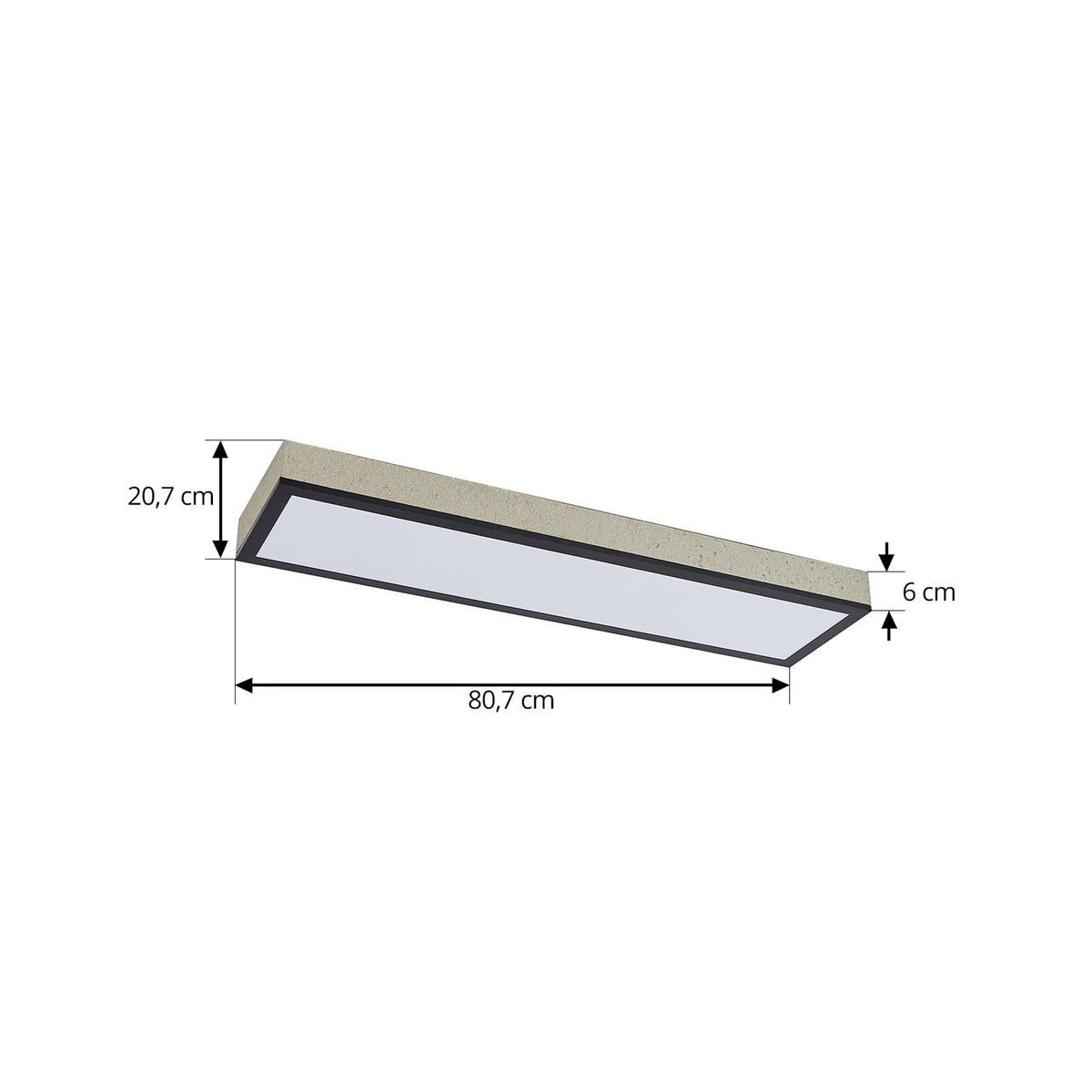 Lindby LED Panel Deckenleuchte Leuchte Laviona CCT dimmbar schwarz grau 80 cm - 4251911797022
