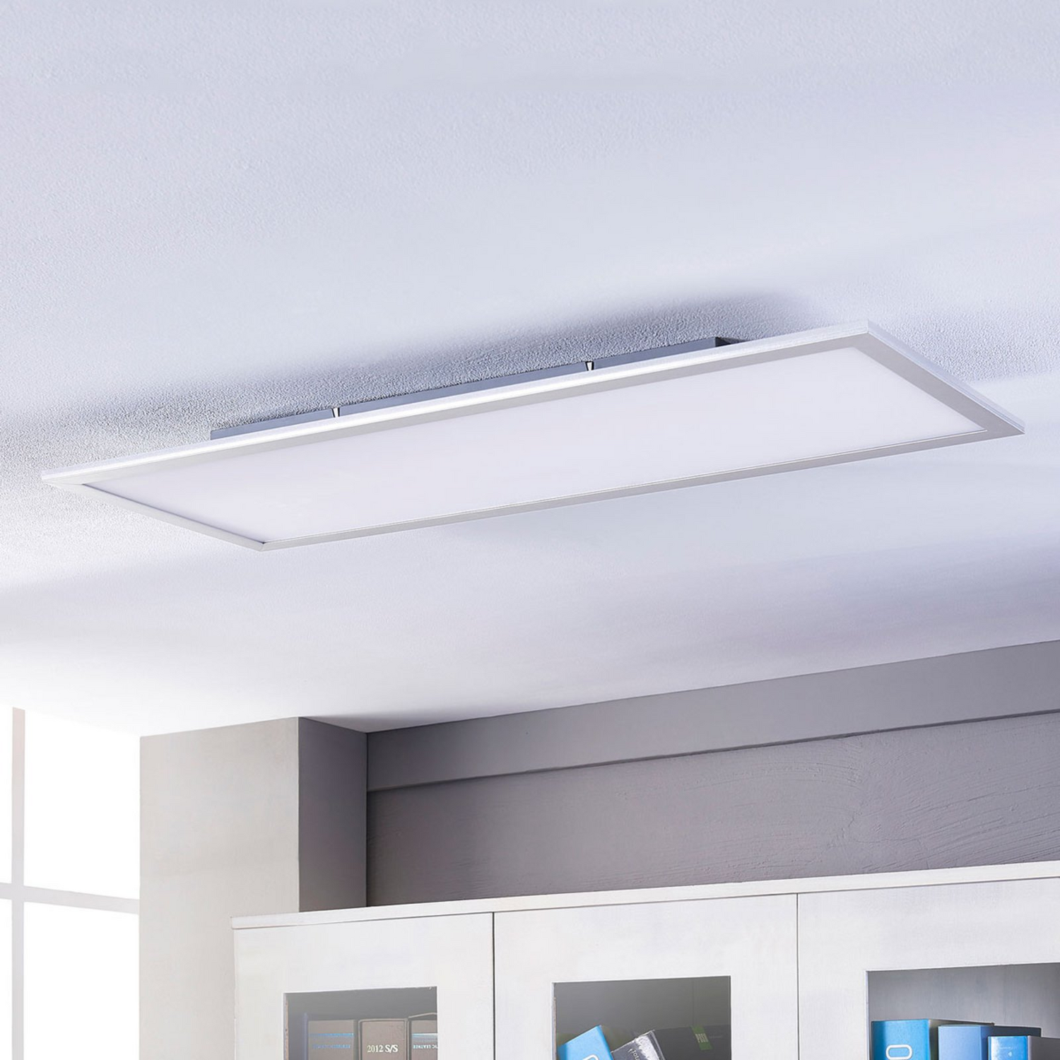 B-Ware Led Panel Deckenleuchte Lichtspender Lindby Livel Cct Fernbedienung Silber Al387