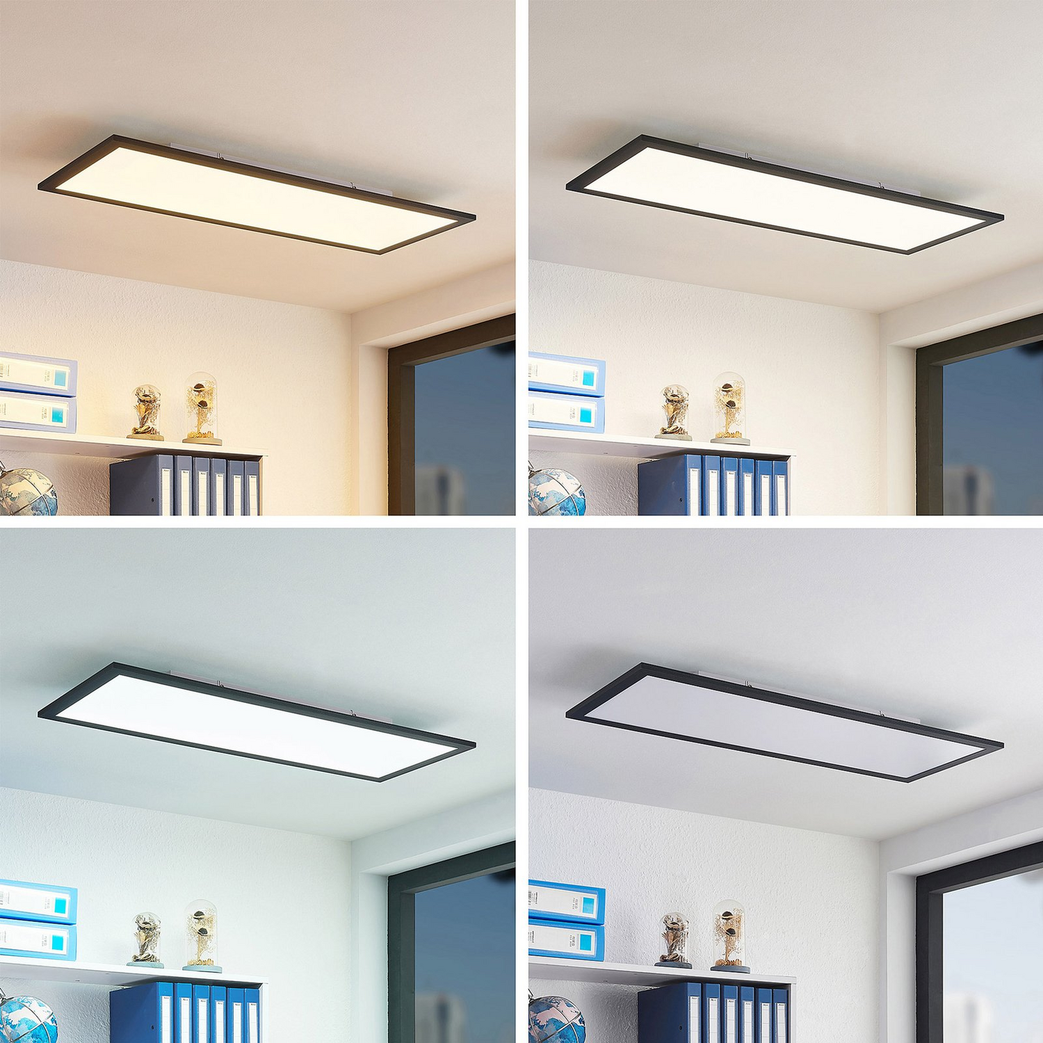 B-Ware Lindby Deckenleuchte Panel Led Nelios Schwarz Alu Cct 80 X 30 Cm Siehe Text - 4251911738735