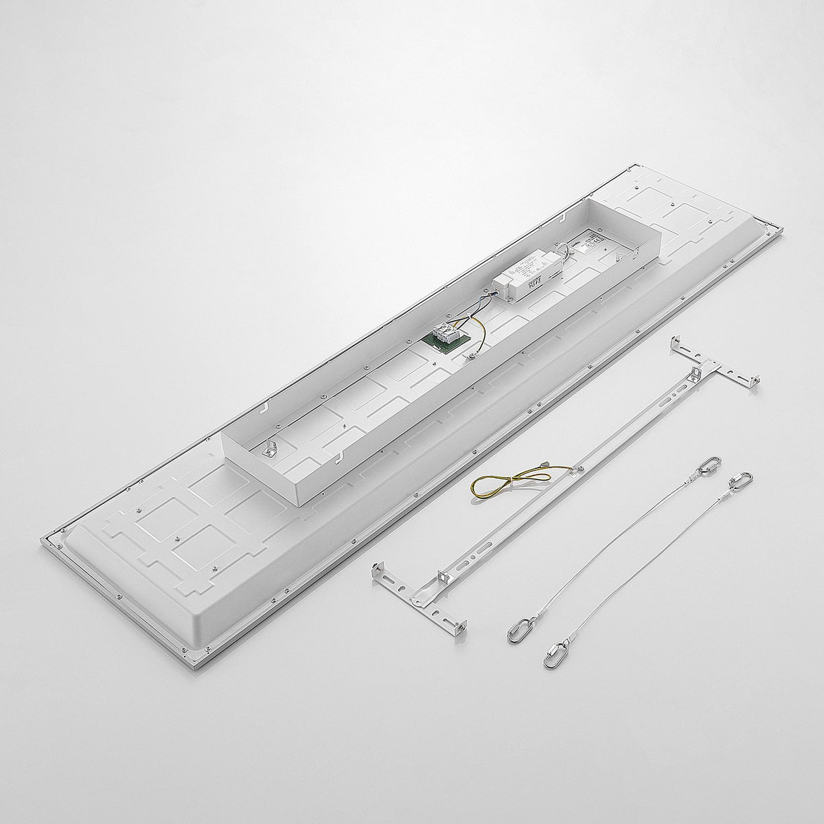 Lindby LED Panel Flächenleuchte Stenley 4000K 120cm x 30cm silber weiß - 12753289714437