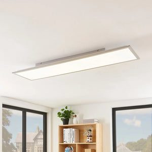 B-Ware Lindby Led Panel Flächenleuchte Stenley 4000 K 120cm X 30cm Silber Weiß