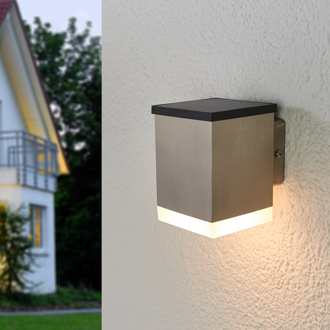 Lindby Led Solar Außenwandleuchte Lampe Solarleuchte Tyson Edelstahl 2 Stück B-Ware - 4251096538304