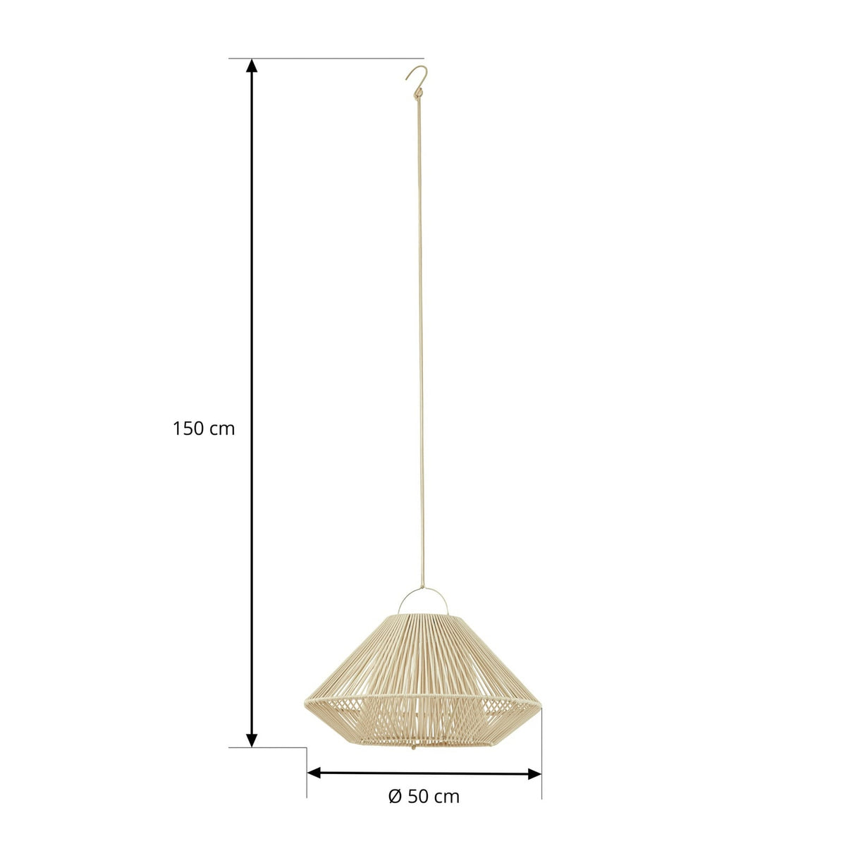 Lindby Hängeleuchte Pendelleuchte LED Solar Lampe Beige USB Akku IP54 Außen - 4255830909443