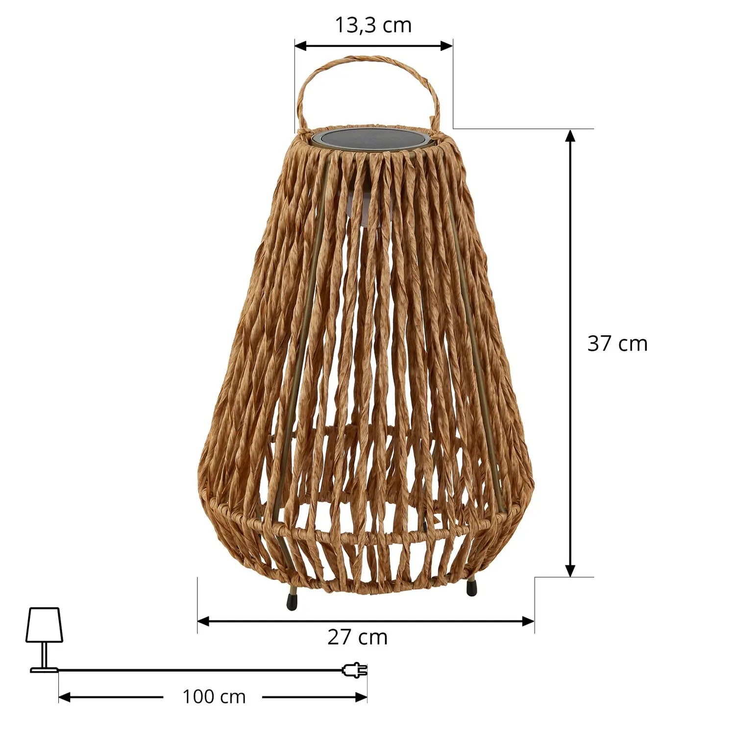 B-Ware Lindby Led Solarleuchte Lampe Amaria Dekolampe Leuchte Rattan Hell ø 27 Cm - 4251911764451