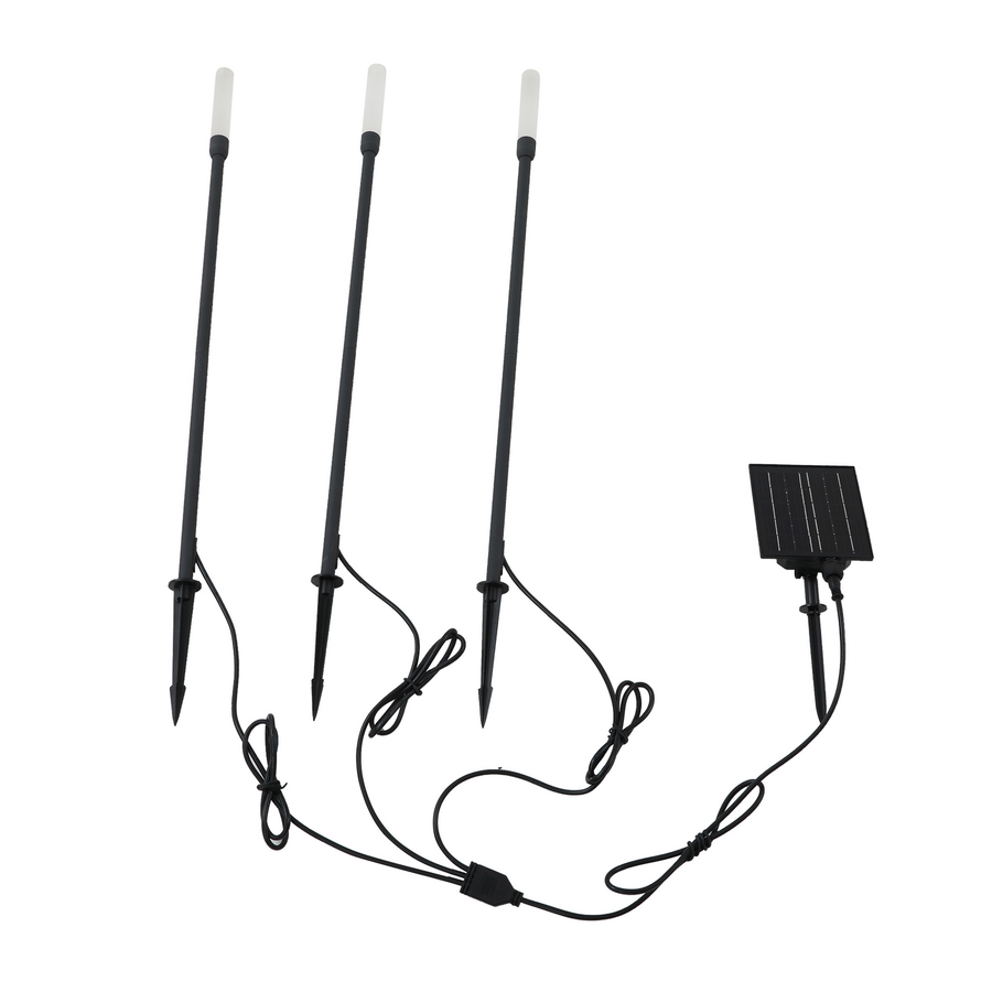 Lindby Led Solarleuchte Gartenlampe Balian Schwarz Aluminium 3er Set 3000 K B-Ware - 4251911775341