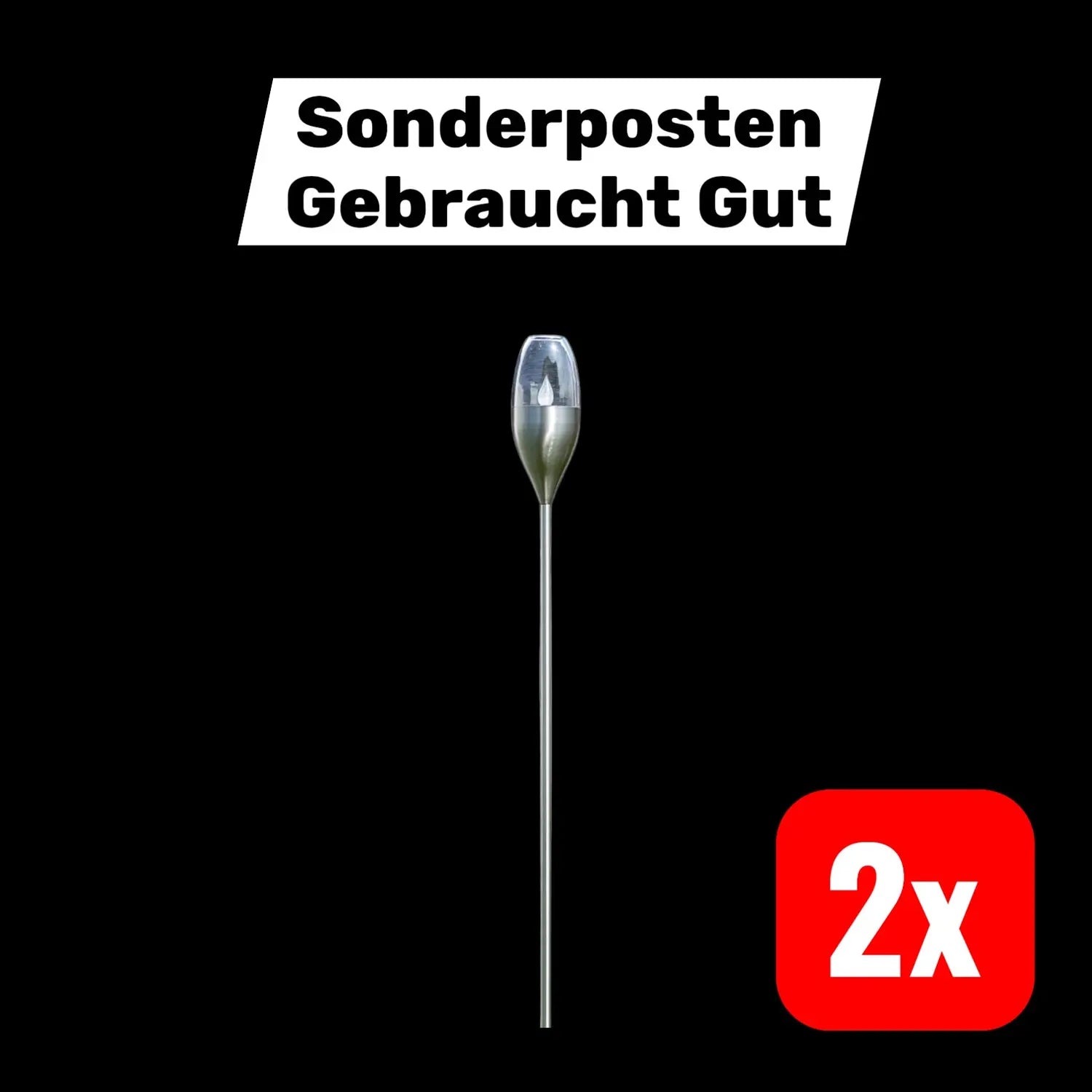 B-Ware Lindby Led Solarleuchte Lampe Gartenleuchte Edelstahl Klar 122 Cm 2 Stück - 6291106558876