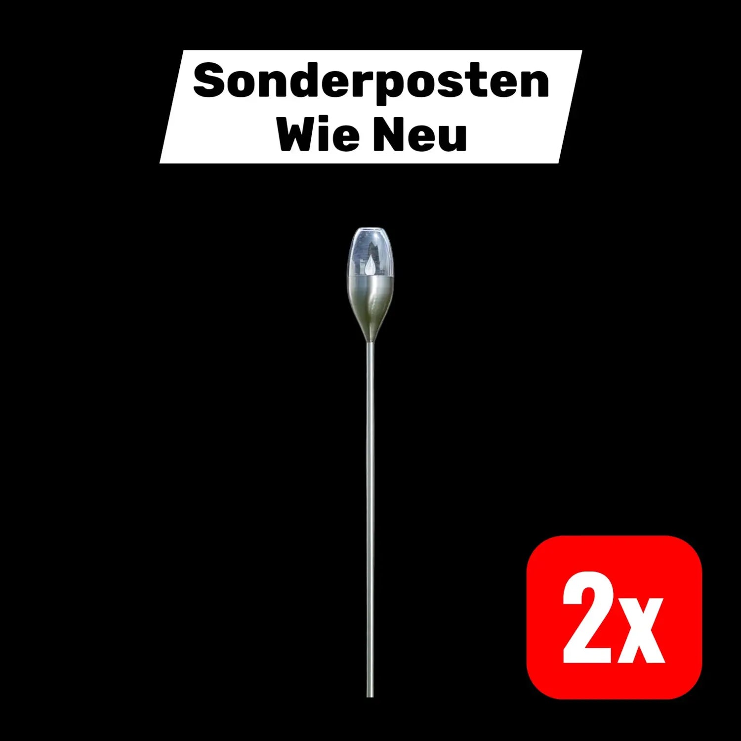 B-Ware Lindby Jari Led Solarleuchte Wegeleuchte Gartenleuchte Mastlampe 2 Stück - 6291106558876