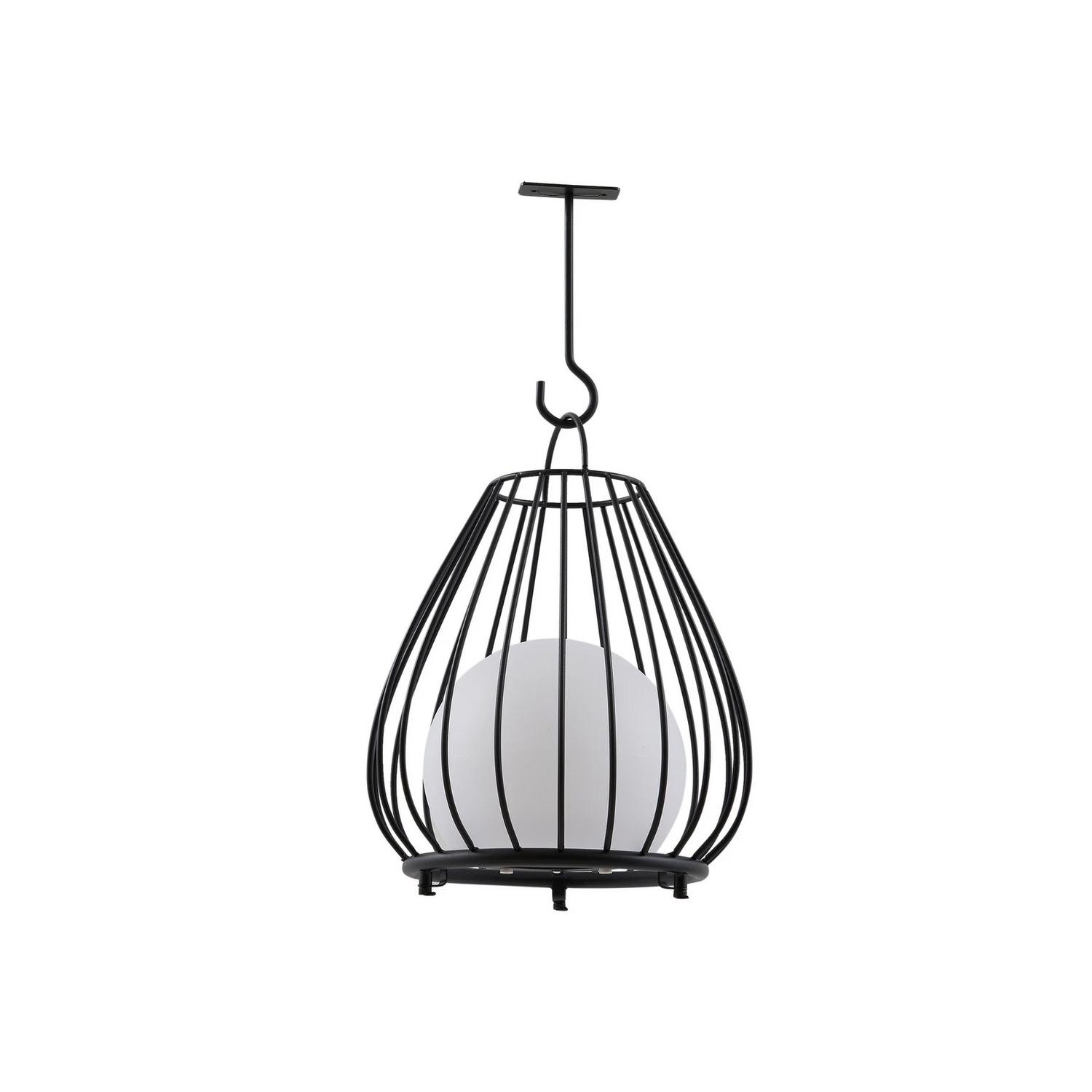 Lampe solaire LED Lindby de qualité B, plafonnier Kelda en aluminium noir de 38 cm à intensité variable