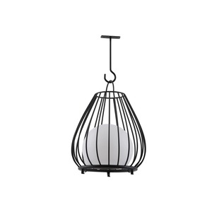 Lampe solaire LED Lindby de qualité B, plafonnier Kelda en aluminium noir de 38 cm à intensité variable