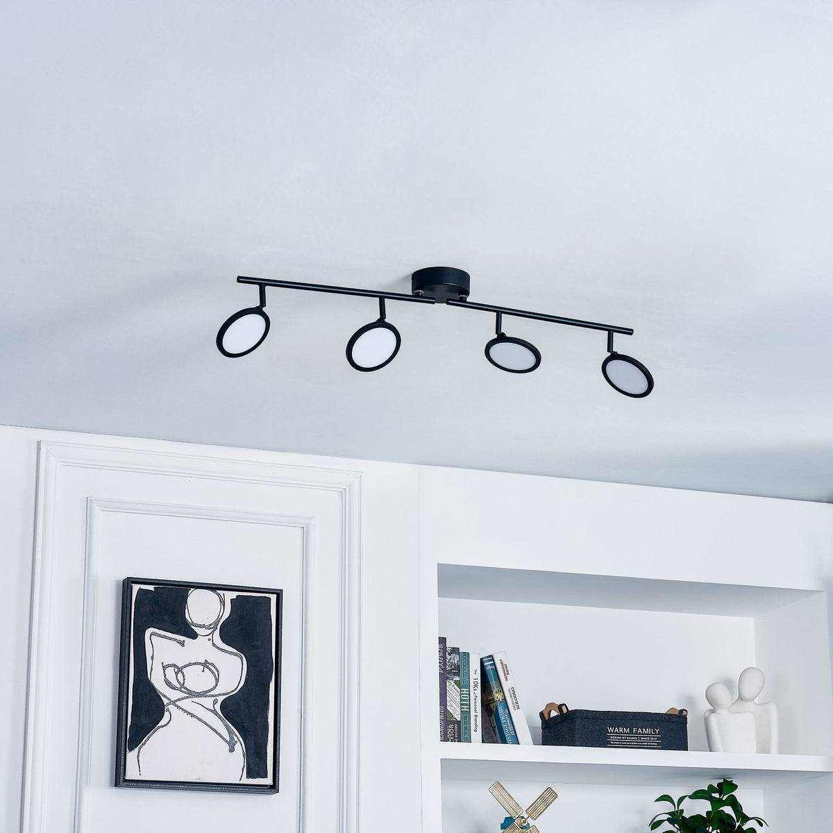 Lindby LED-Spot Manel dimmbar Eisen schwarz 82cm Leuchte Strahler Lampe 4-flg - 4251911766387