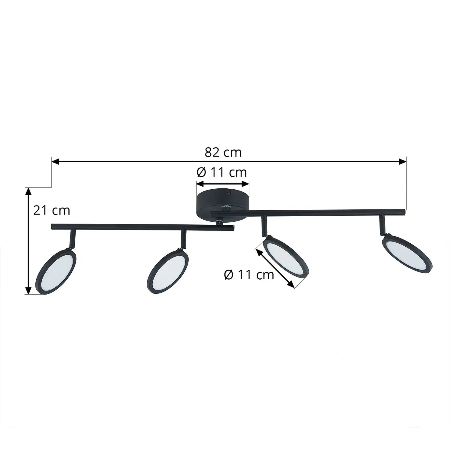 B-Ware Lindby Deckenleuchte Deckenlampe Led Spot Manel Schwarz Eisen 4 Flammig Dimmbar - 4251911766387