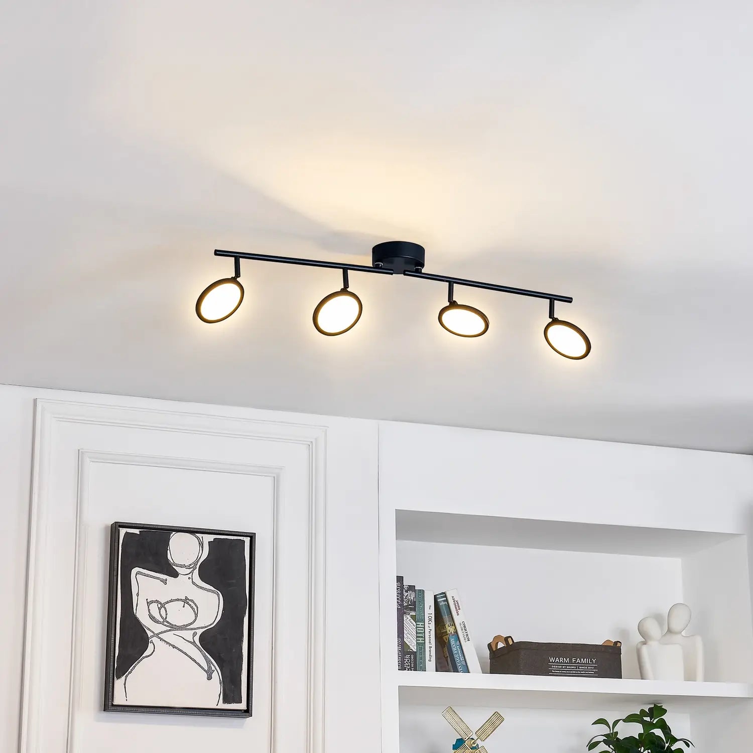 B-Ware Lindby Deckenleuchte Deckenlampe Led Spot Manel Schwarz Eisen 4 Flammig Dimmbar - 4251911766387