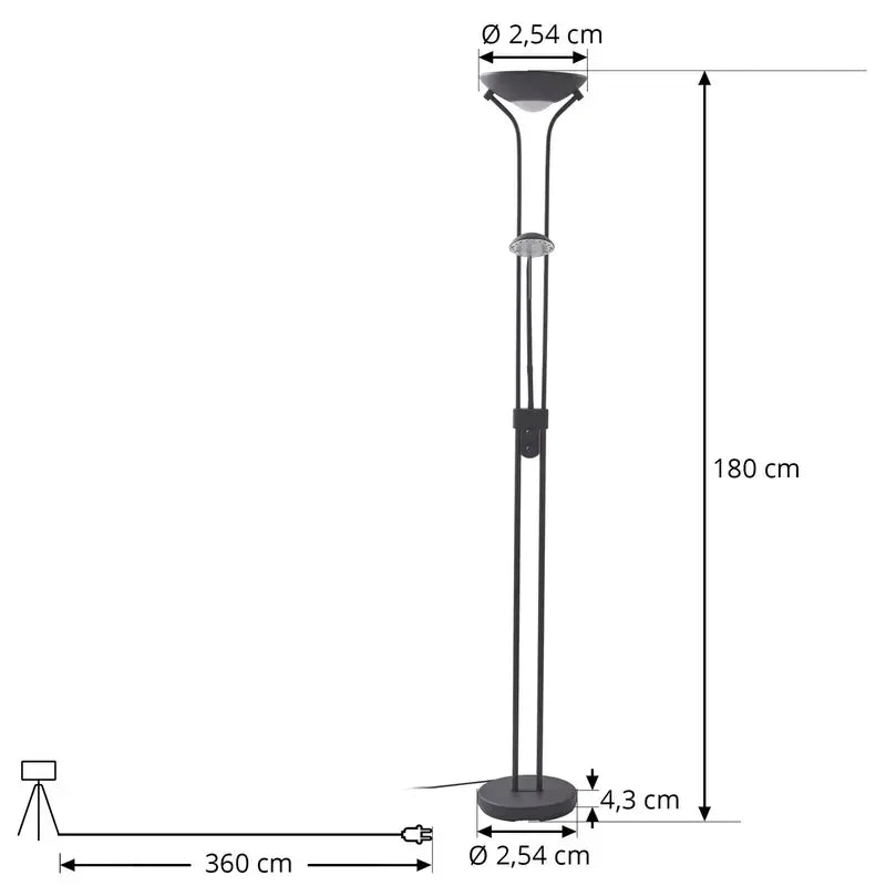 B-Ware Lindby Standleuchte Stehlampe Led Leselicht Schwarz Dimmbar Josefin